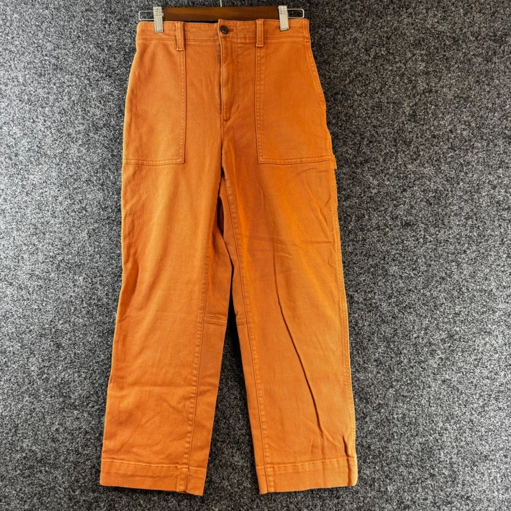 Gap High Rise Carpenter Utility Pants Burnt Orange Straight Leg Size 4